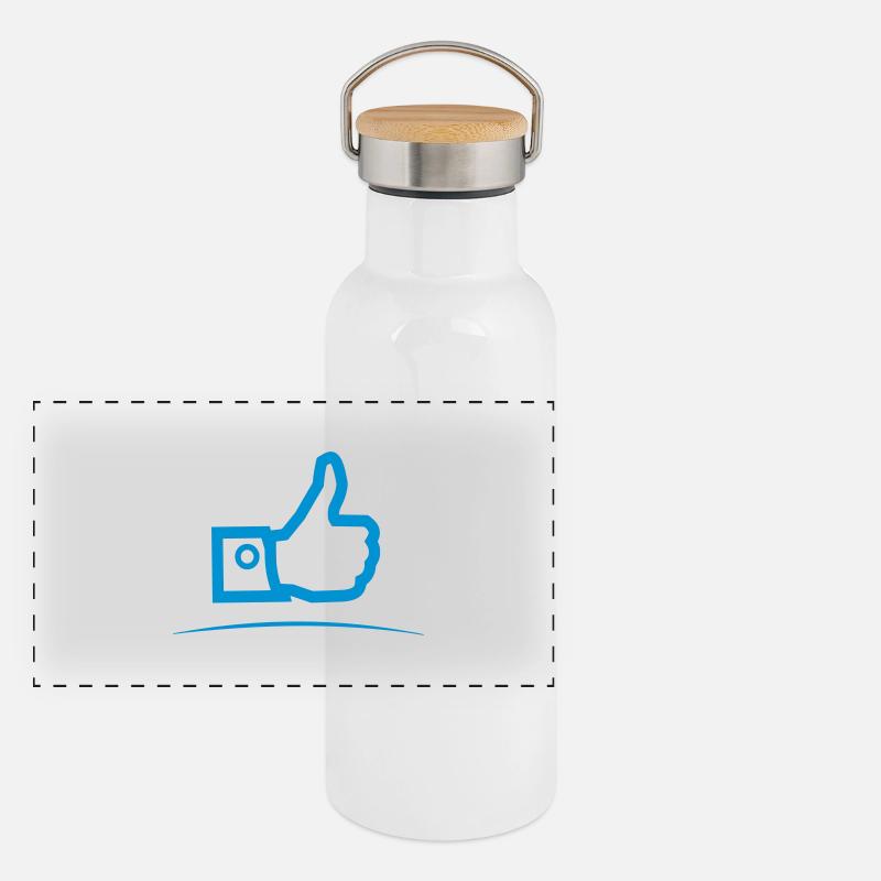 Thumbs up - underlined Panoramic Thermal Bottle with Bamboo Lid
