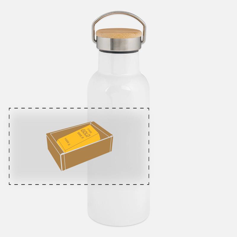 boîte avec lingot d'or Gourde isotherme avec bouchon en bambou