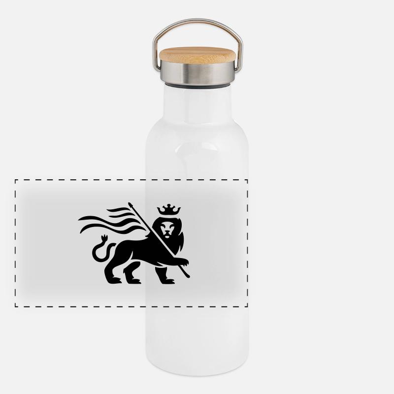Reggae lion Gourde isotherme avec bouchon en bambou