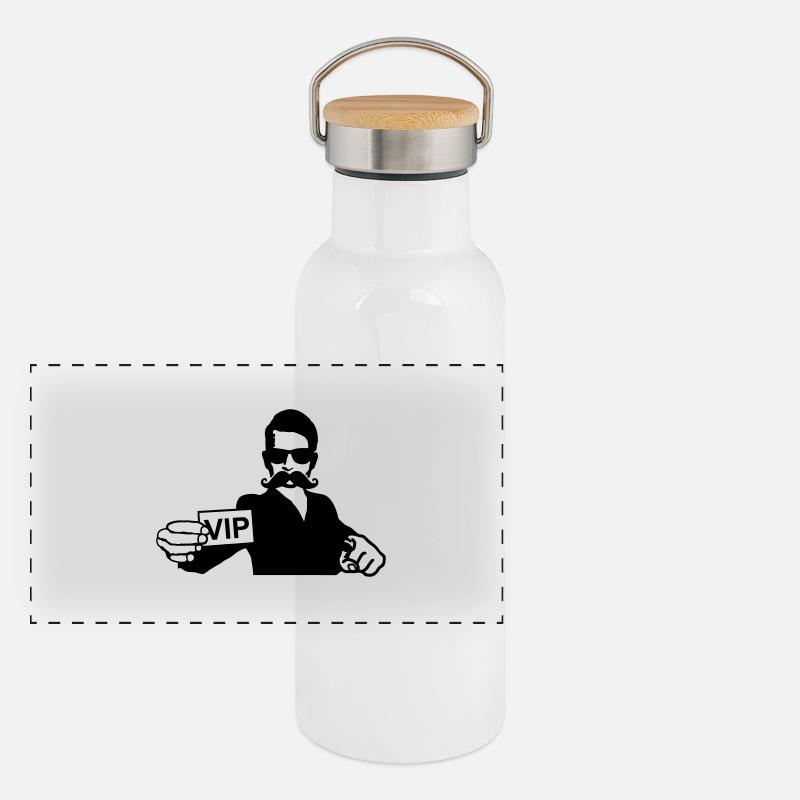 moustache vip Gourde isotherme avec bouchon en bambou