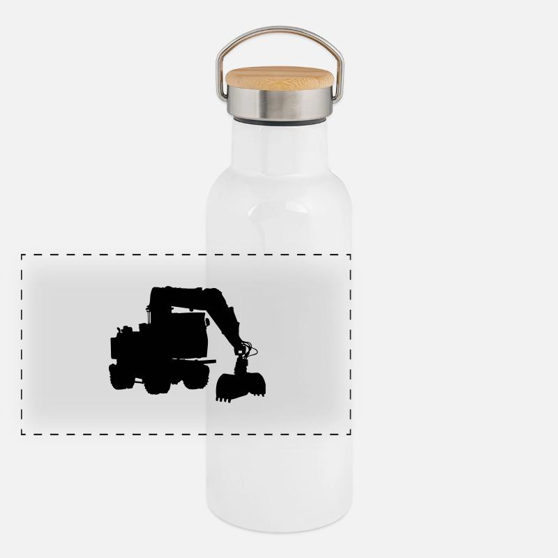 excavator Panoramic Thermal Bottle with Bamboo Lid
