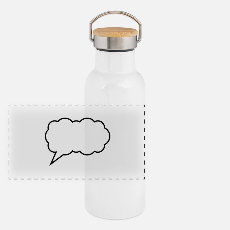 sprechblase cloud Panorama Thermosflasche mit Bambusdeckel