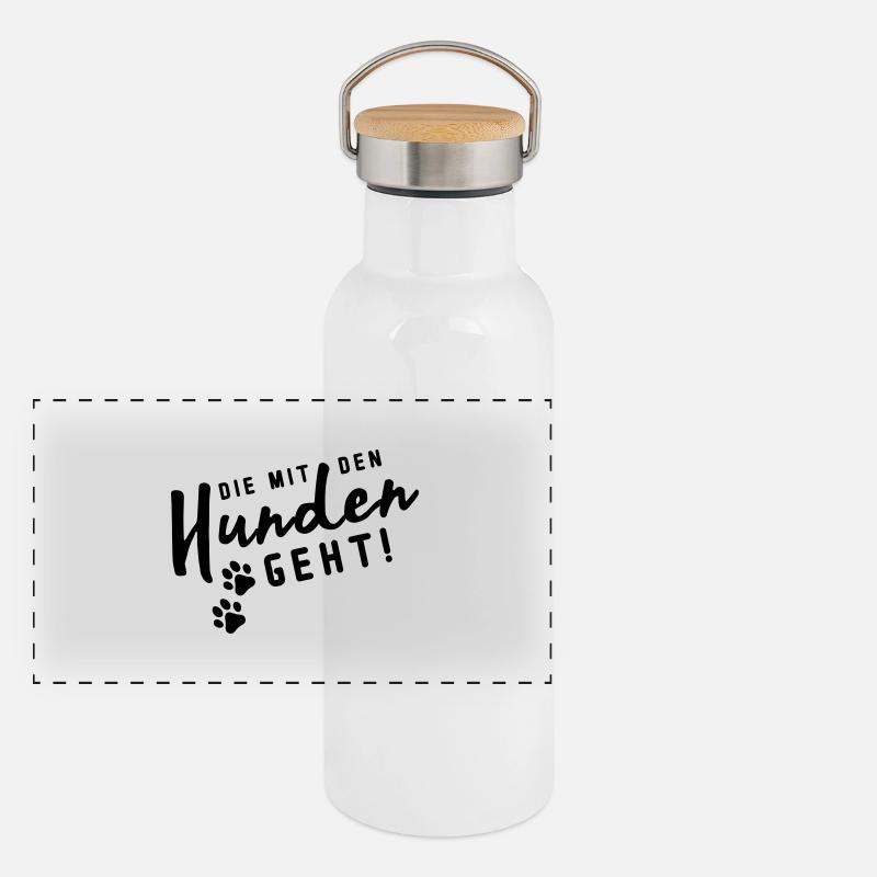 die mit den hunden geht Panorama Thermosflasche mit Bambusdeckel
