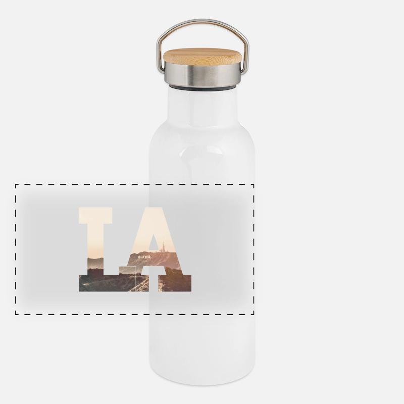 LA Panoramic Thermal Bottle with Bamboo Lid