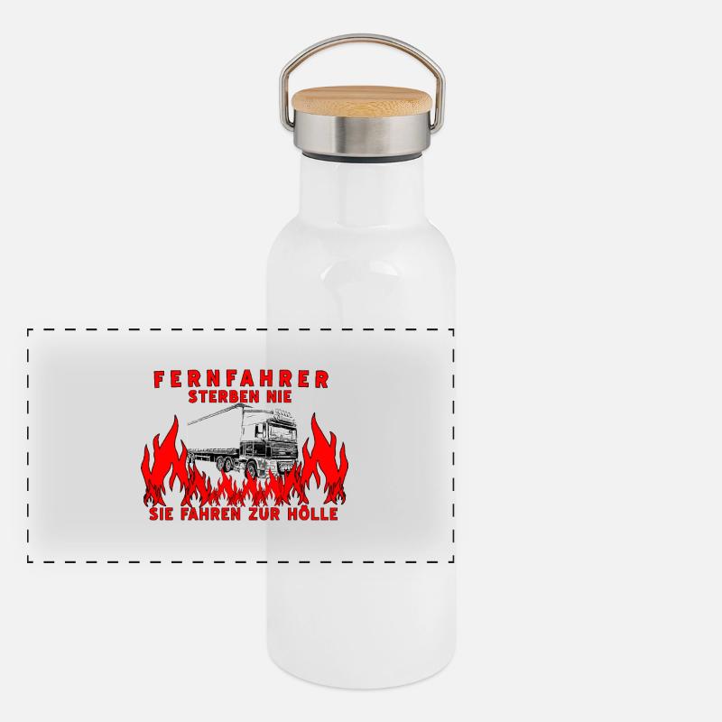 Fernfahrer Panorama Thermosflasche mit Bambusdeckel