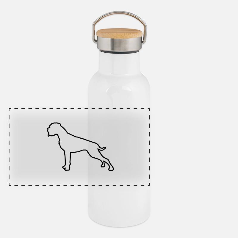 Boxer Outline Panoramic Thermal Bottle with Bamboo Lid