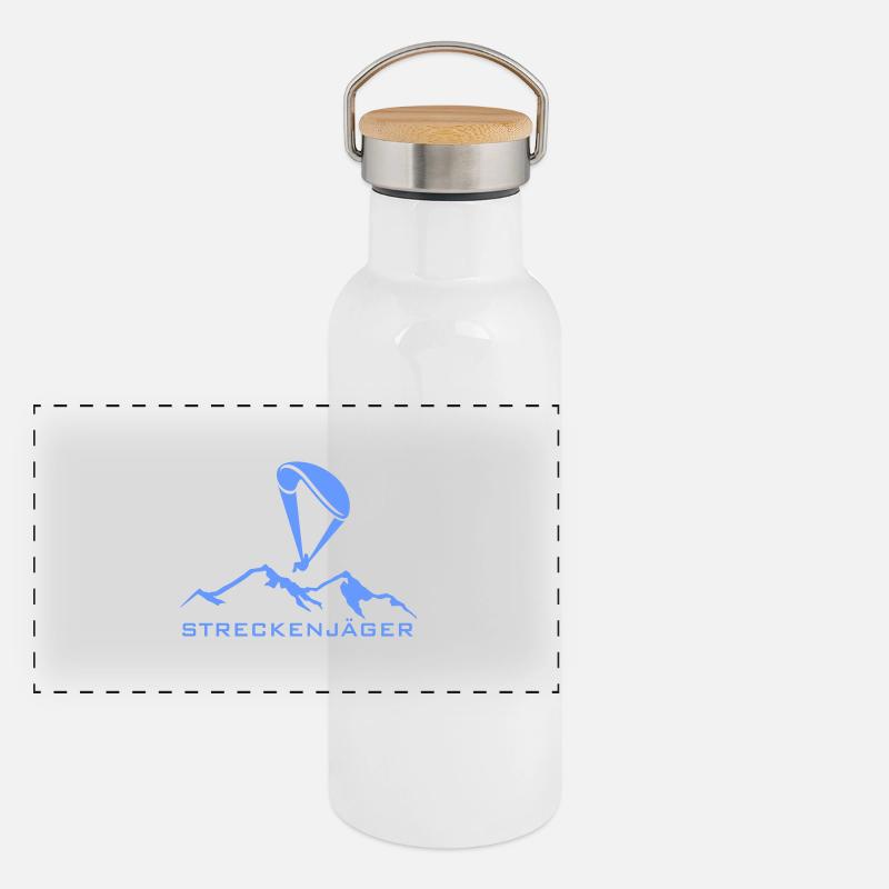 Gleitschirm_2 Panorama Thermosflasche mit Bambusdeckel