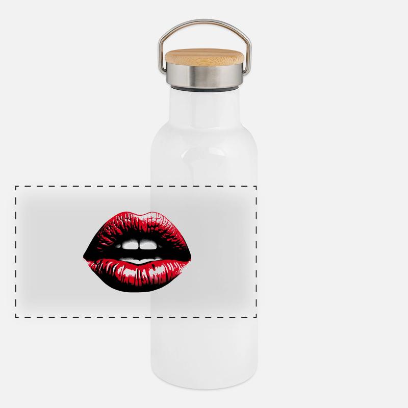 Rouge à lèvres rouge Contemplative Lips Gourde isotherme avec bouchon en bambou