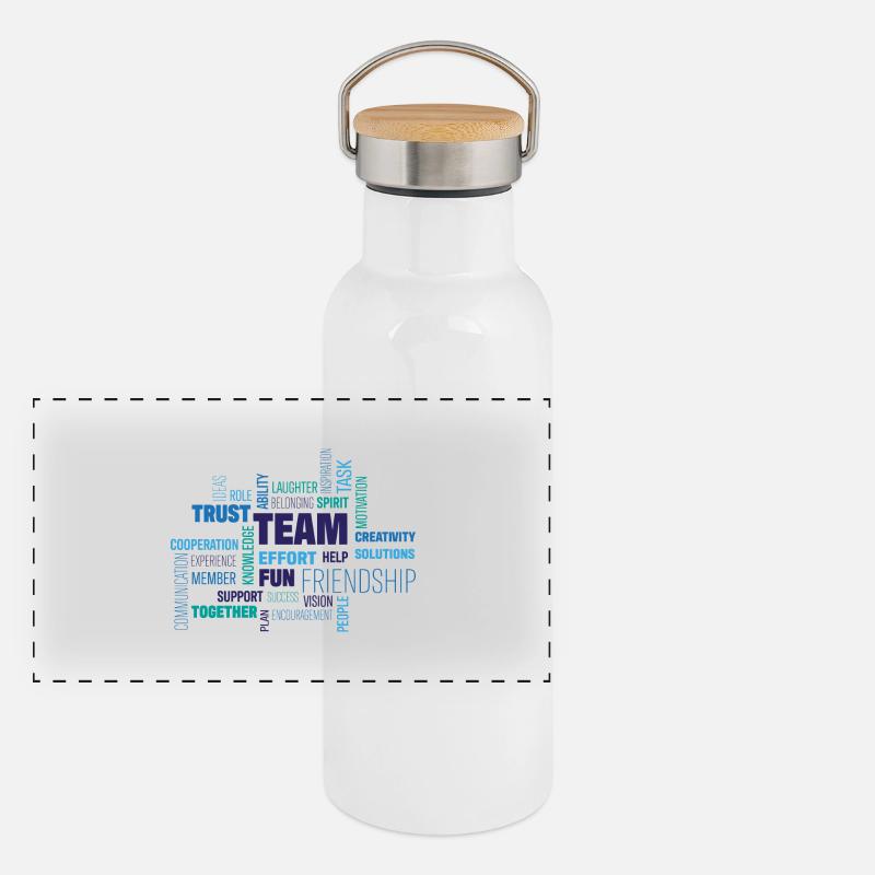 Team Panorama Thermosflasche mit Bambusdeckel