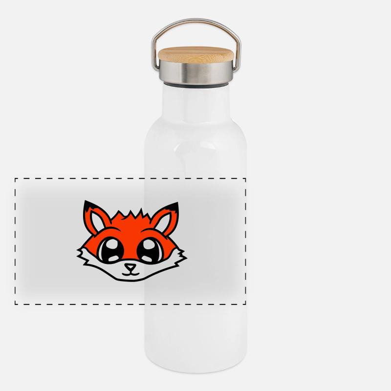 Fuchs Rotfuchs Wildes Tier Schlauer Wald Bewohner Panorama Thermosflasche mit Bambusdeckel