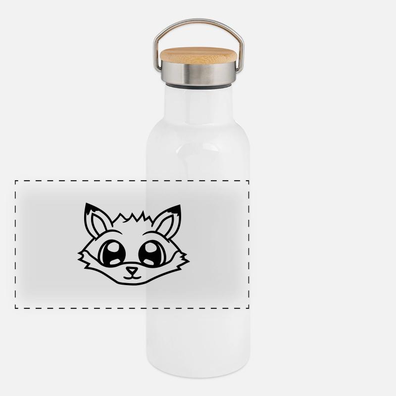 Fuchs Rotfuchs Wildes Tier Schlauer Wald Bewohner Panorama Thermosflasche mit Bambusdeckel