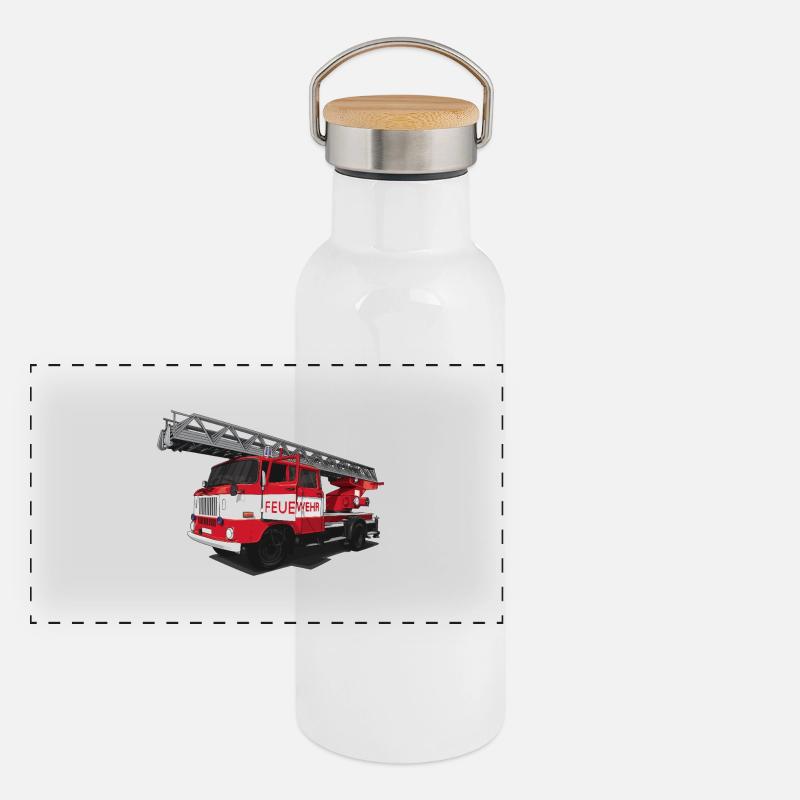 Pompiers // RDA // Illustration Gourde isotherme avec bouchon en bambou
