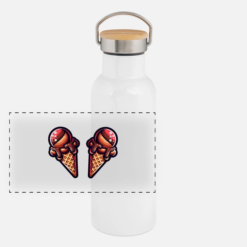 Panorama Thermosflasche mit Bambusdeckel