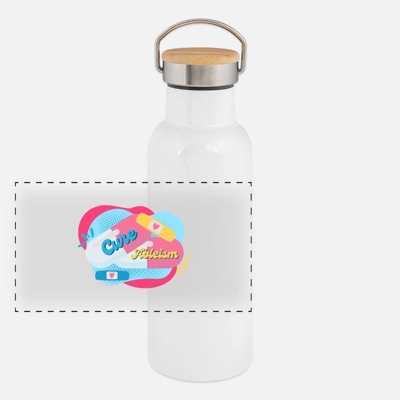 Cure Ableism Colorful Background Pills Patch Panoramic Thermal Bottle with Bamboo Lid