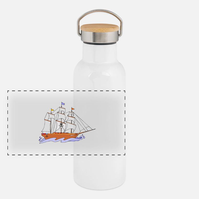 Voilier Gourde isotherme avec bouchon en bambou