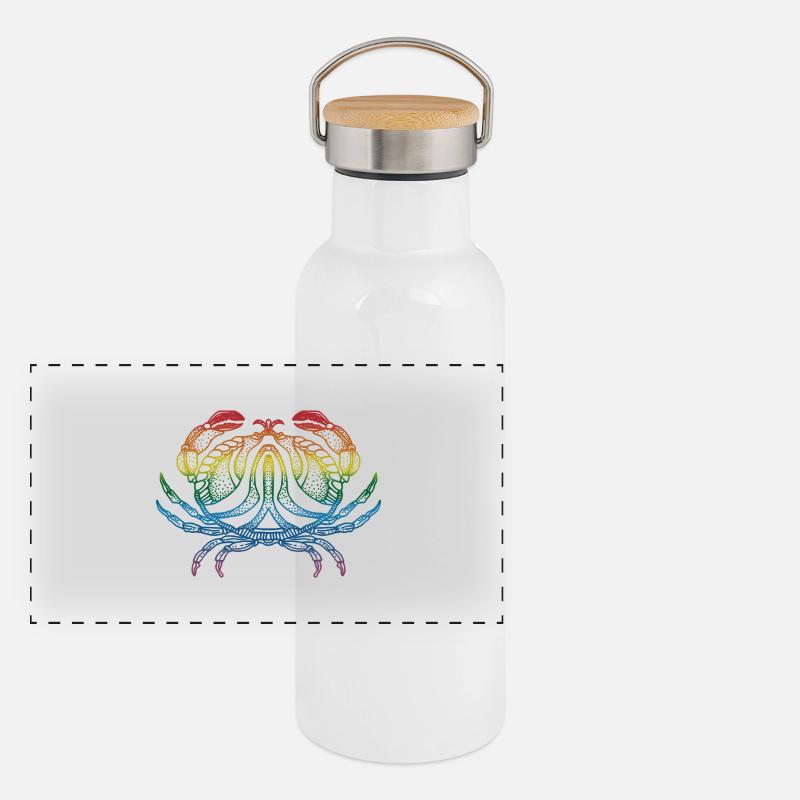 Krebs Panorama Thermosflasche mit Bambusdeckel