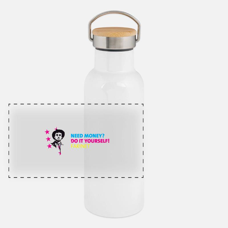 Farinet DIY Horizontal Panorama Thermosflasche mit Bambusdeckel