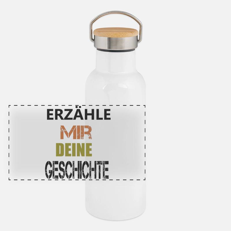ERZÄHLE MIR DEINE GESCHICHTE Panorama Thermosflasche mit Bambusdeckel