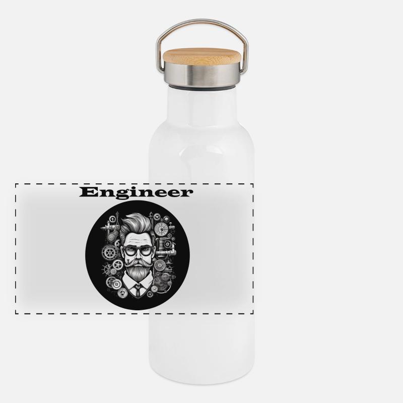 Panorama Thermosflasche mit Bambusdeckel