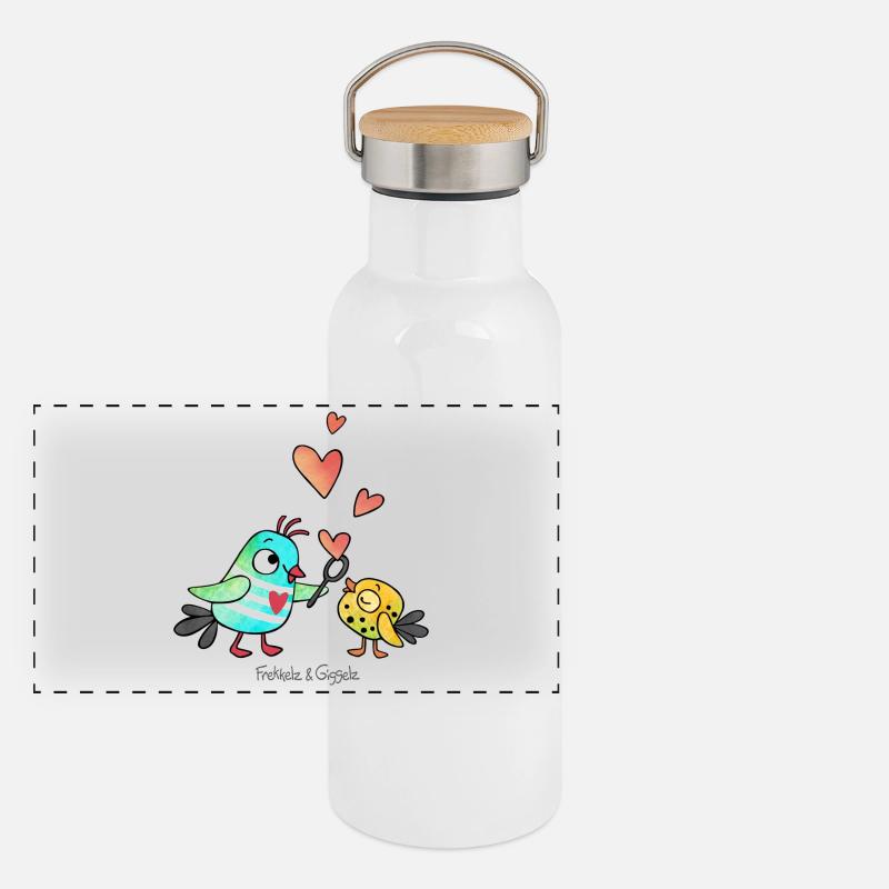 Bubbel harten Thermosfles met bamboe dop