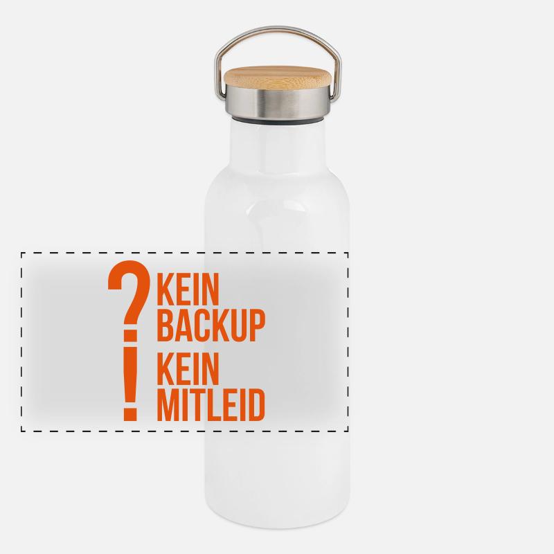 kein backup Mitleid Computer Spruch statement IT Panorama Thermosflasche mit Bambusdeckel