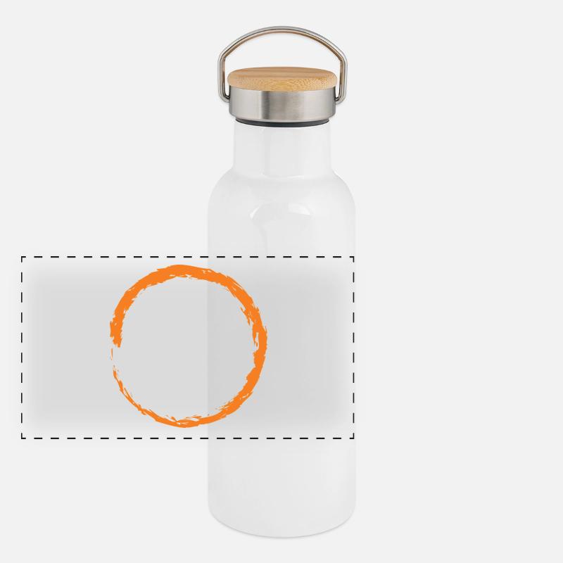 orange cercle Gourde isotherme avec bouchon en bambou