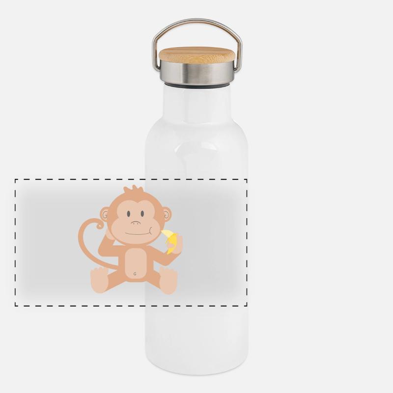 affe schimpanse gorilla pavian orangutan7 Panorama Thermosflasche mit Bambusdeckel