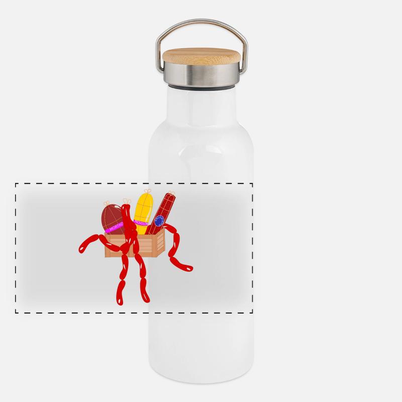 Panorama Thermosflasche mit Bambusdeckel