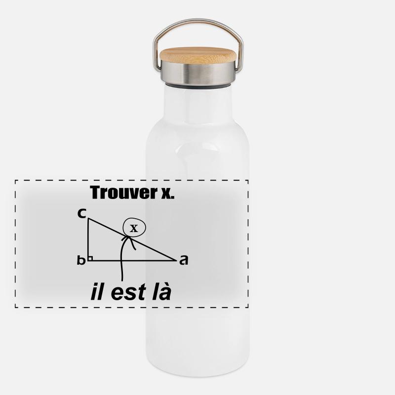 x est ici Gourde isotherme avec bouchon en bambou