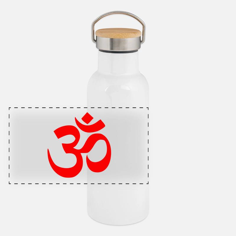 om rot Panorama Thermosflasche mit Bambusdeckel