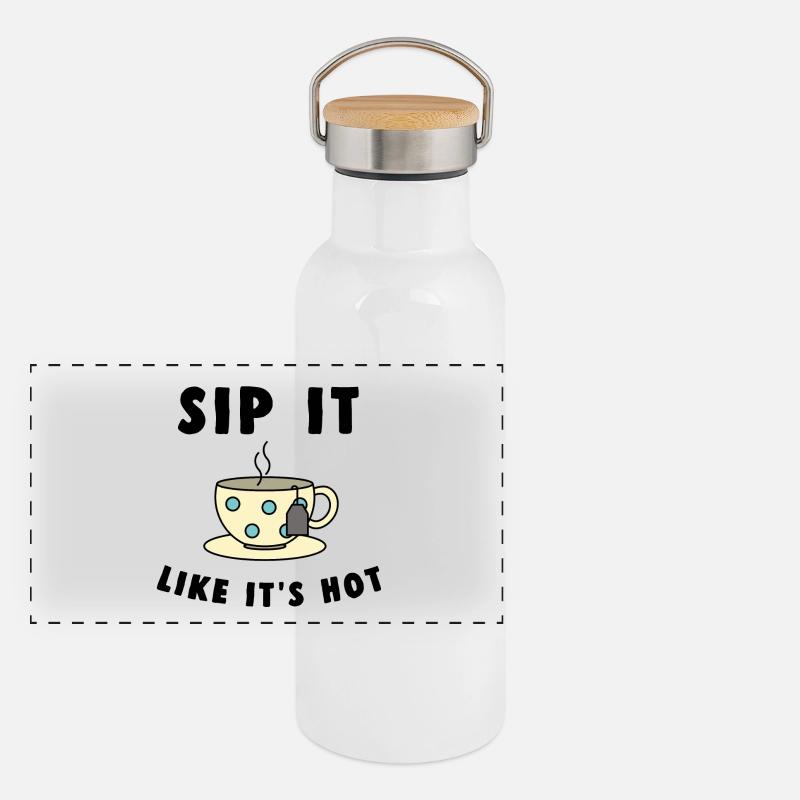 sip it like it hot tea Panoramic Thermal Bottle with Bamboo Lid