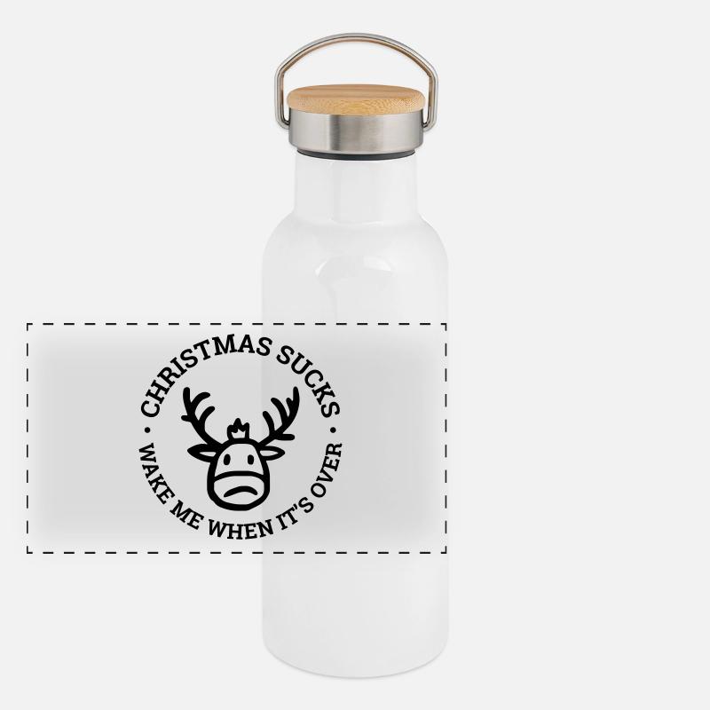 Christmas Sucks Panoramic Thermal Bottle with Bamboo Lid