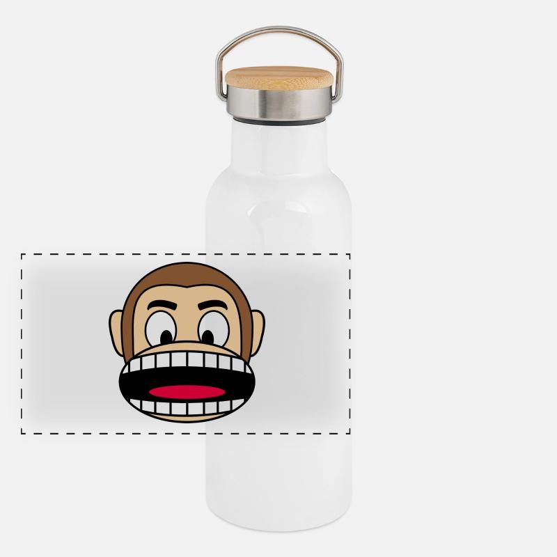 Monkey Face Gift Panoramic Thermal Bottle with Bamboo Lid