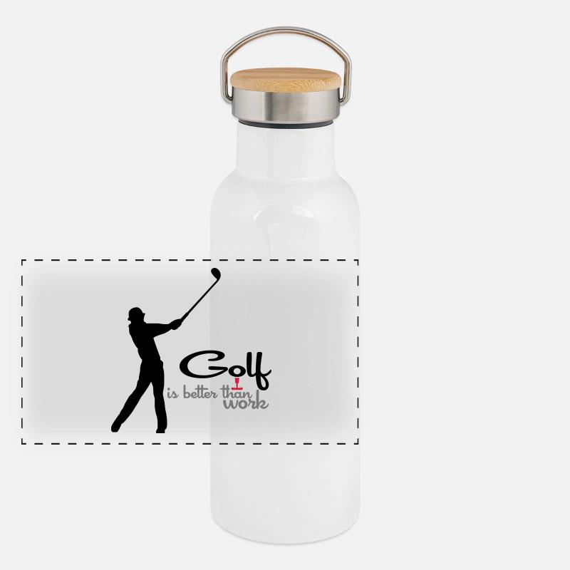 golf Gourde isotherme avec bouchon en bambou