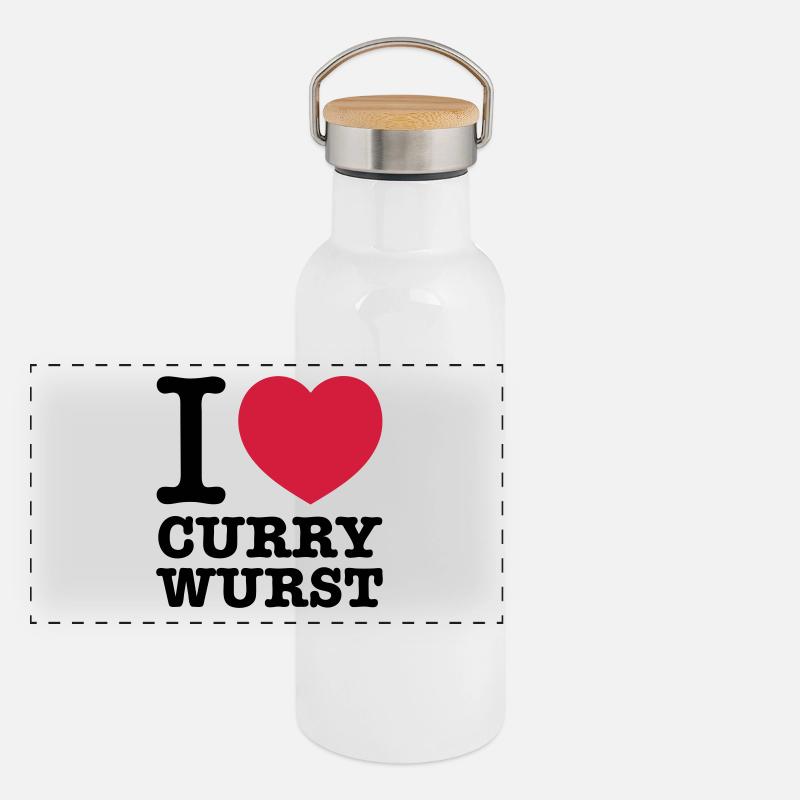 i love Currywurst Panoramic Thermal Bottle with Bamboo Lid