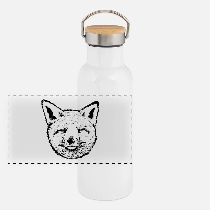 Fox Head Panoramic Thermal Bottle with Bamboo Lid
