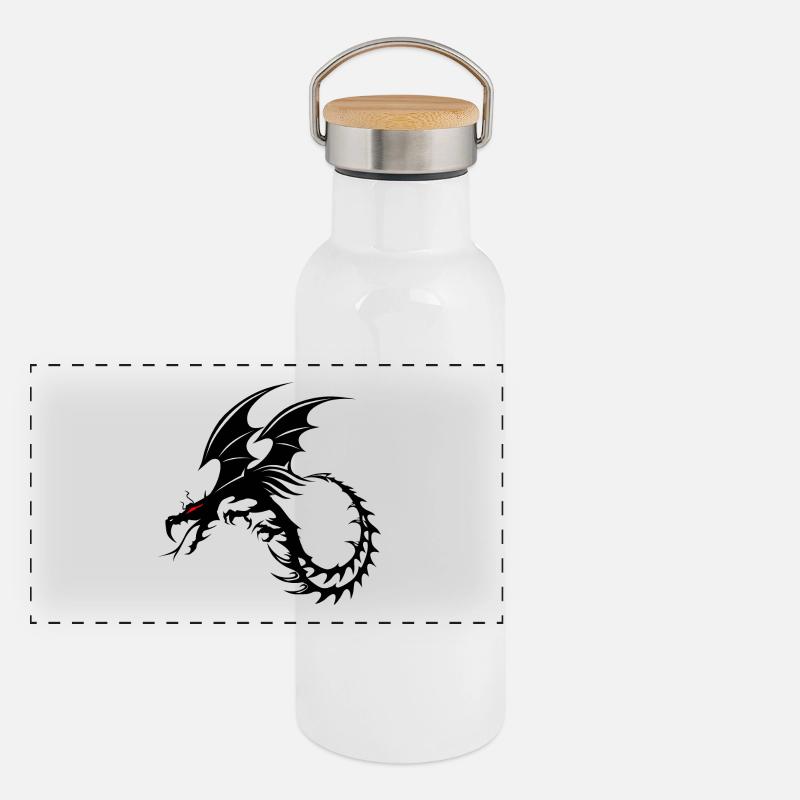 dragon tribal tattoo shape 2004 x Panoramic Thermal Bottle with Bamboo Lid