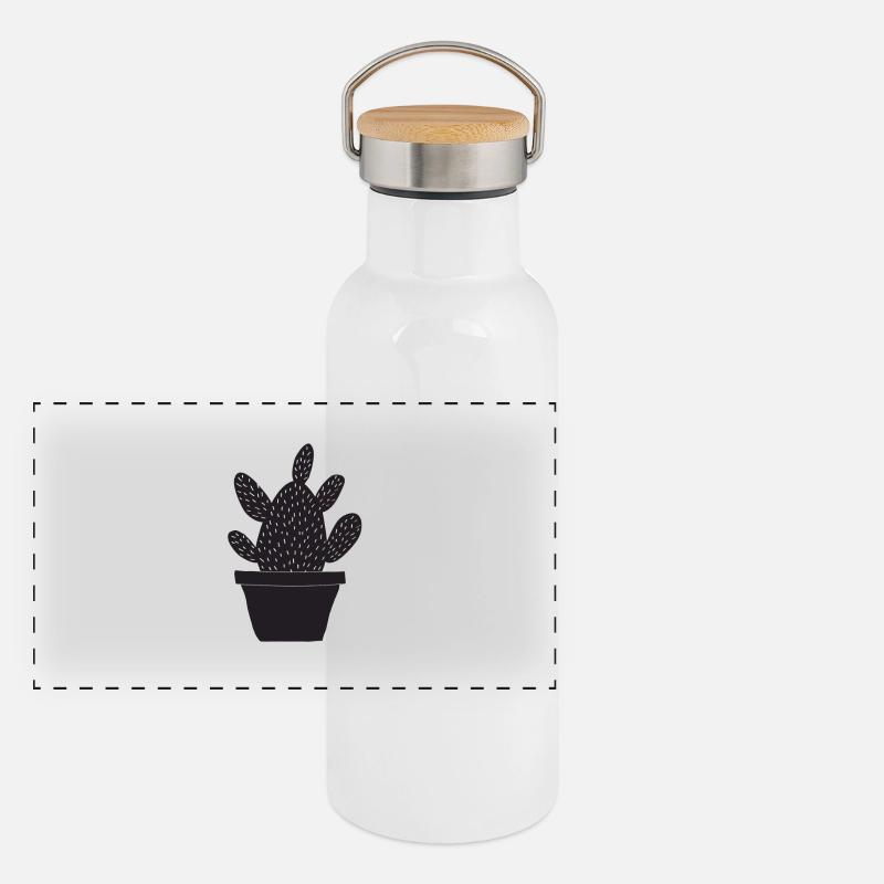 KAKTUS Panorama Thermosflasche mit Bambusdeckel