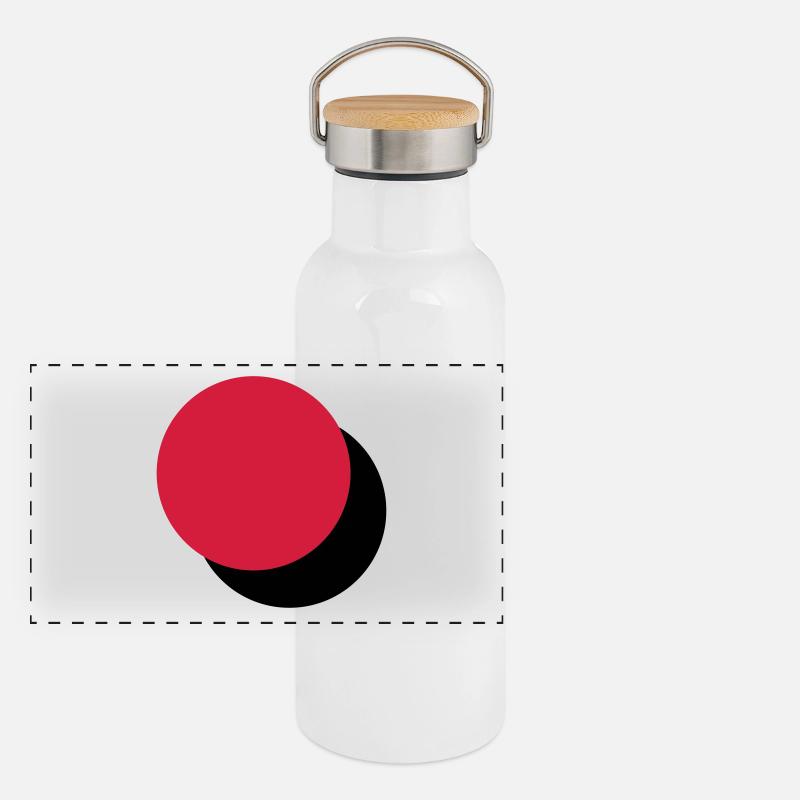 Deux cercles touchants Gourde isotherme avec bouchon en bambou