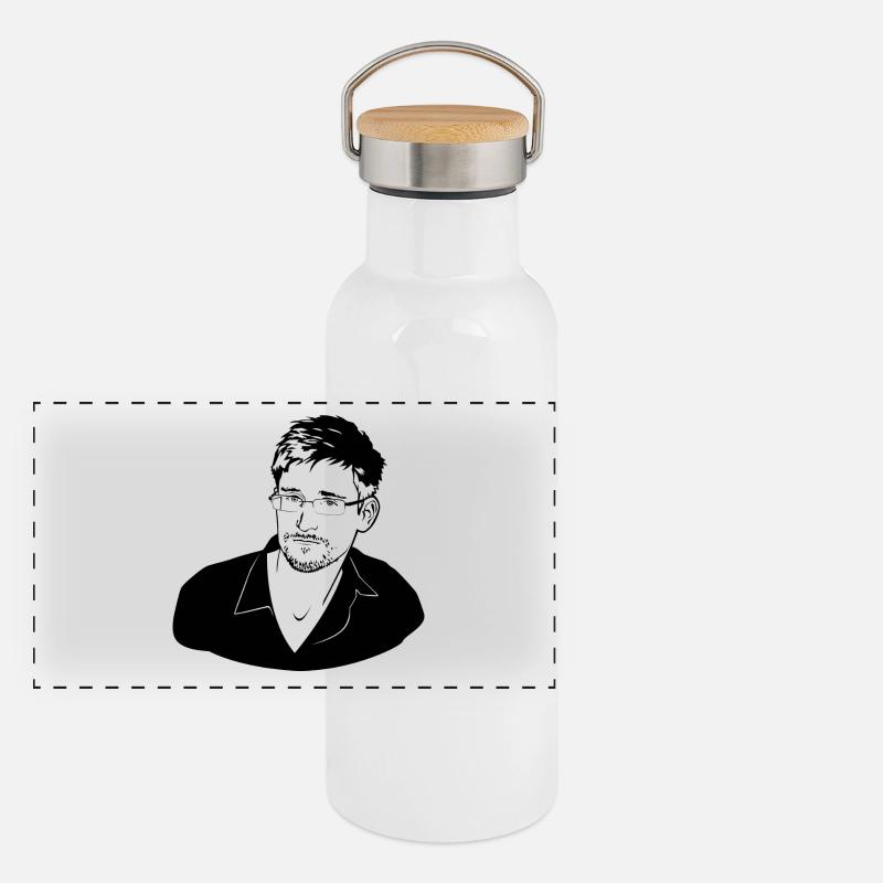 Edward Snowden Gourde isotherme avec bouchon en bambou