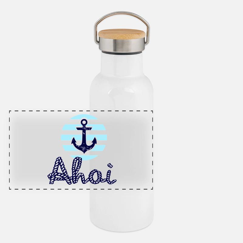 Ahoi und Anker Panorama Thermosflasche mit Bambusdeckel
