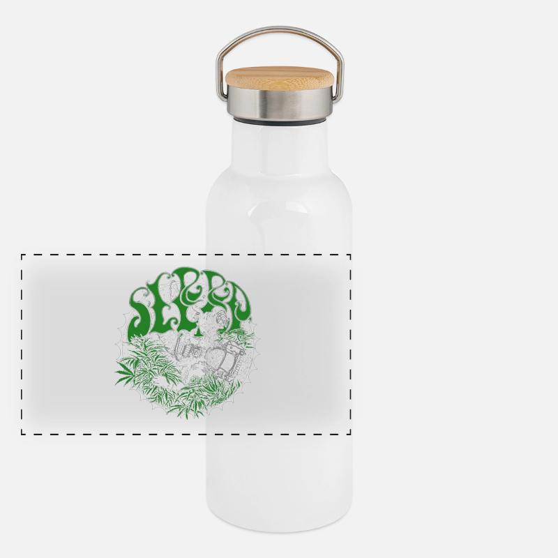 sleep band merch - Panoramic Thermal Bottle with Bamboo Lid - white