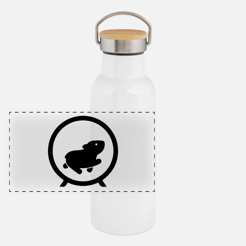 Hamster 9 à 5 épuisement professionnel Gourde isotherme avec bouchon en bambou