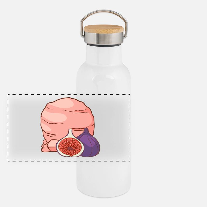 Feigenfrucht Eis Speiseeis Eiskrem Eiscreme Panorama Thermosflasche mit Bambusdeckel