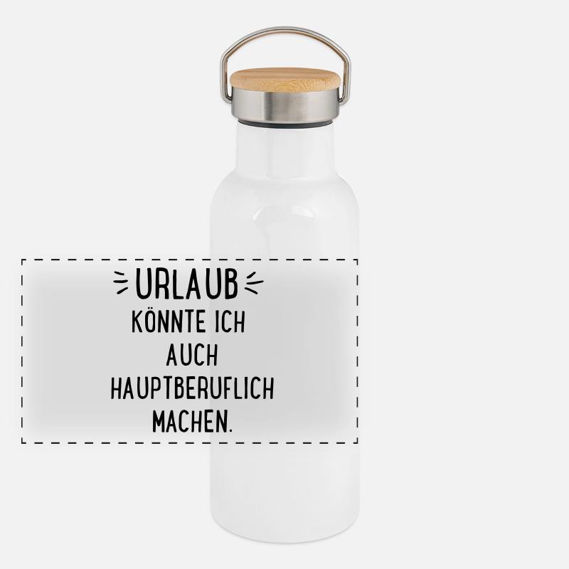 Urlaub Panorama Thermosflasche mit Bambusdeckel
