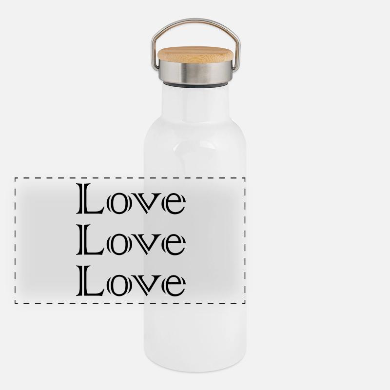GERADE VERHEIRATET, LANG LEBE DIE MARIES, EVJF, VALENTINSTAG Panorama Thermosflasche mit Bambusdeckel