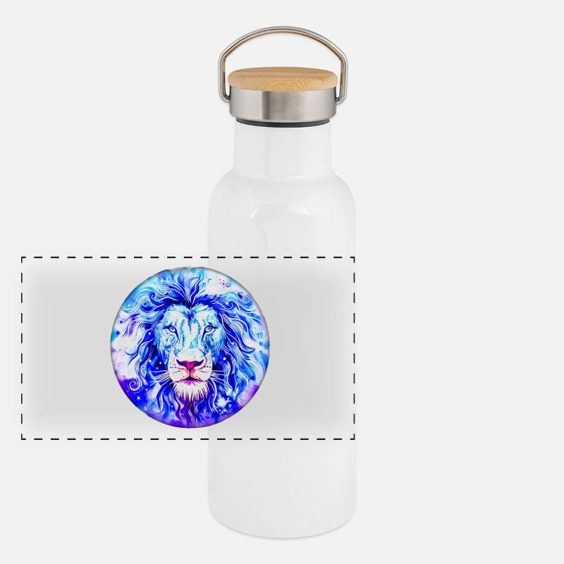 Sternzeichen Löwe Panorama Thermosflasche mit Bambusdeckel