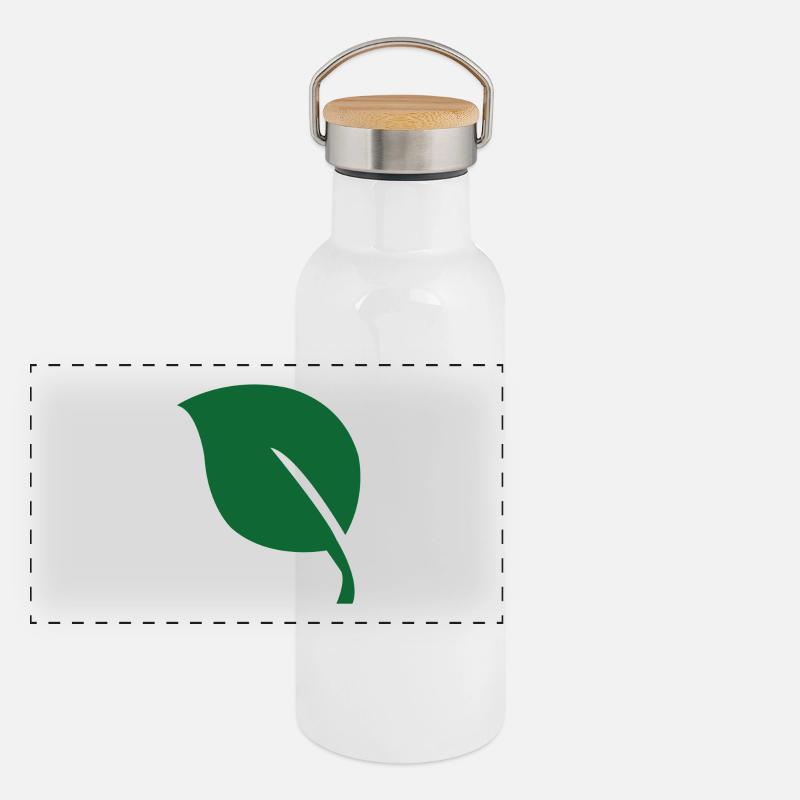 Blatt leaf Panorama Thermosflasche mit Bambusdeckel