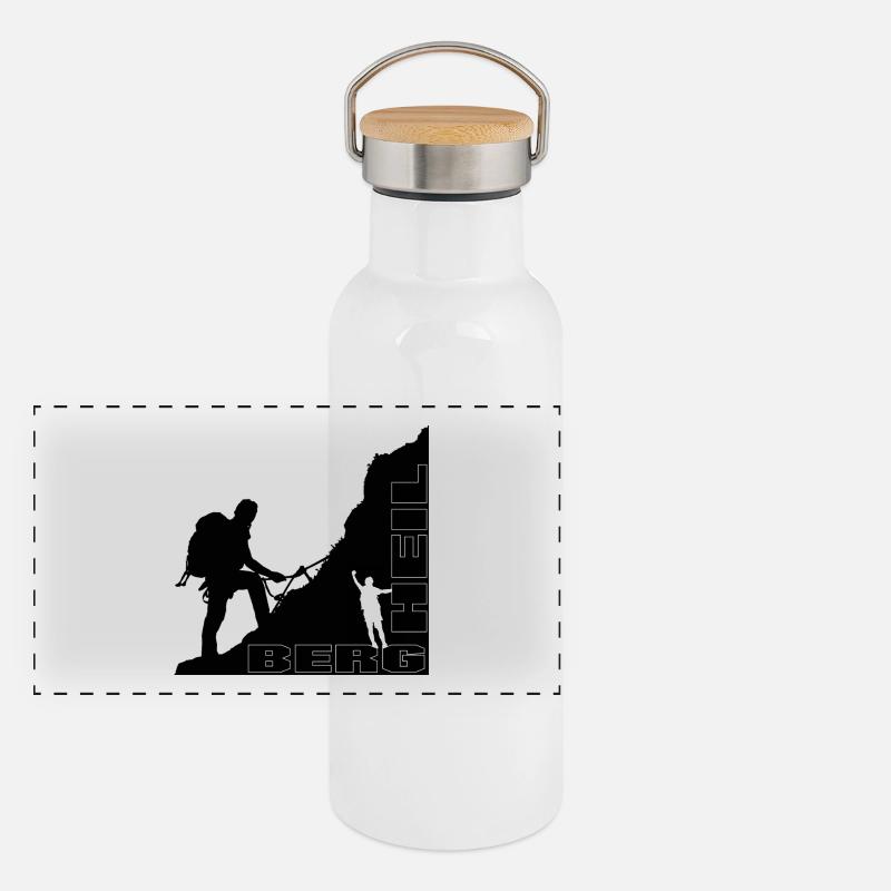 Panorama Thermosflasche mit Bambusdeckel