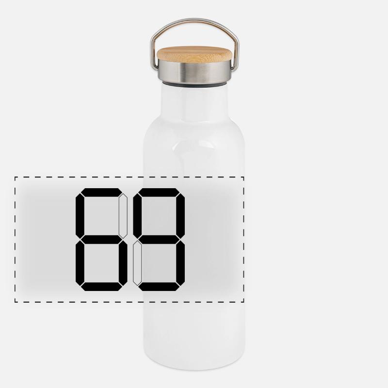 NUMBER 69 Sixty-Nine Gift Digital Panoramic Thermal Bottle with Bamboo Lid
